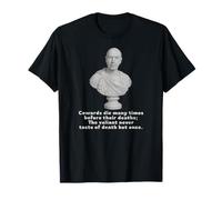 Distressed Cowards Valiant Taste Julius Caesar Quote Tragedy T-Shirt