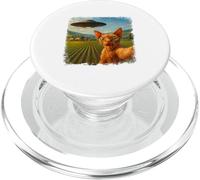 Distressed Devon Rex Cat UFO Selfie With Invasion Alien Pet PopSockets PopGrip for MagSafe
