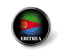 Distressed Eritrea Eritrean Flag Round Badge Men Women Bezel Pin Button Brooch Lapel Tie Pins for Suits Shirt Jacket Hat Costume Decorative