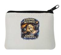 Distressed Figure in Chaotic Cosmic Scene Neoprene Coin Purse Pouch 10x11cm White
