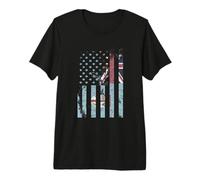 Distressed Fiji Flag Over American Flag Premium T-Shirt