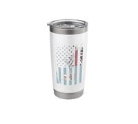 Distressed Fiji Flag Over American Flag Stainless Steel Insulated Tumbler