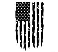 Distressed Flag Decal Tailgate Vinyl Sticker for Trucks, 52x30cm Black PVC Graphic with Clear Transfer Tape, Weather Resistant Die-Cut Emblem for Pickup Bed Rear For Window