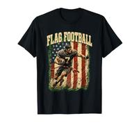Distressed Flag Football Player American Flag T-Shirt