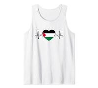 Distressed Flag Heartbeat Design Cool Palestine Flag Tank Top