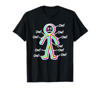 Distressed Funny Ow Ow Ow Stickman Chronic Pain Awareness T-Shirt