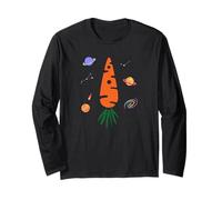 Distressed Funny Rocket Carrot and Ship Long Sleeve T-Shirt