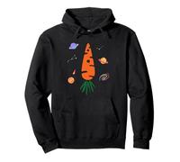 Distressed Funny Rocket Carrot And Ship Pullover Hoodie