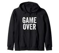 Distressed GAME OVER Design Zip Hoodie