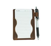 Distressed Genuine Leather Note Index Card Holder Slim Pocket Sleeve 3 x 5 Cover for Travel Minimalist Sleeve 3" x 5" (12.7cm x 7.6cm) Vertical Note Card Case Jotter Brown