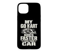 Distressed Go Kart Racing Driver My Go Kart Goes Faster Than Case for iPhone 15 Plus
