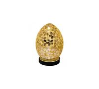 Distressed Gold Mini Flower Tile Mosaic Egg Lamp