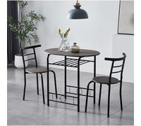 MCC Barley Breakfast Bar Dining Tables And 2 Chairs Set Distressed Grey, Grey