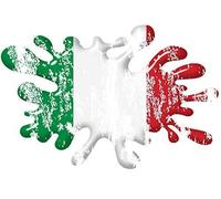 Distressed Heavy Aged Retro Splat Design with Italy Italian il Tricolore Flag External Vinyl Car Van Truck Motorcycle Sticker 150x100mm