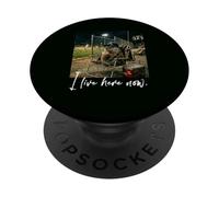 Distressed I Live Here Now GROUNDHOG Baseball Cute Animal PopSockets Adhesive PopGrip