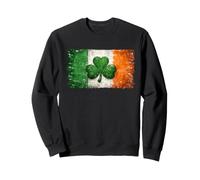 Distressed Irish Shamrock, Ireland Flag Clover, Go Irish Sweatshirt