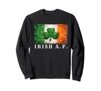 Distressed Irish Shamrock, Ireland Flag Clover, Irish A.F. Sweatshirt