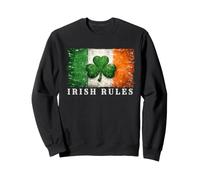 Distressed Irish Shamrock, Ireland Flag Clover, Irish Rules Sweatshirt