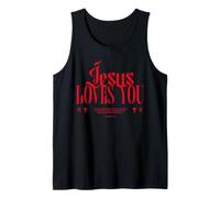 Distressed Jesus Loves You, Jesus Never Fails, Christian Tank Top
