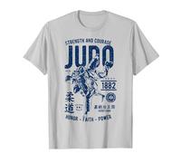 Distressed Judo Tee Clothing Vintage Fighter Men Boy Judo T-Shirt, Men, Silver Grey, X-Large
