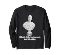 Distressed Julius Caesar Bust Quotation Ancient Rome Joke Long Sleeve T-Shirt