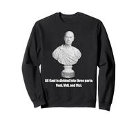 Distressed Julius Caesar Bust Quotation Ancient Rome Joke Sweatshirt
