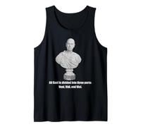Distressed Julius Caesar Bust Quotation Ancient Rome Joke Tank Top