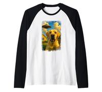 Distressed Labrador Retriever UFO Selfie with Invasion Alien Raglan Baseball Tee