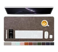 Distressed Leather Desk Mat - Non-Slip PU Desk Pad for Office and Home - Desk Organization and Accessories - Ideal for Large Mouse Pad and Desk Mats on Top of Desks(Slate Gray,80cmx 40cm)