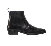 Distressed Leather Gusset Western Ankle Boots Woodland Black 7