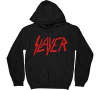 Distressed Logo Pullover Hoodie Slayer Black L