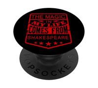 Distressed Magic Life Comes From Shakespeare Humorous Slogan PopSockets Adhesive PopGrip