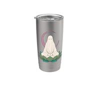 Distressed Meditating Ghost Lotus Moon Mystical Halloween Stainless Steel Insulated Tumbler