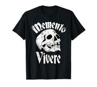 Distressed Memento Vivere Tattoo Skull Stoic Philosophers T-Shirt
