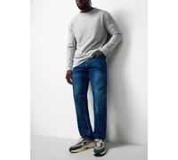 Distressed Mid Blue Straight Leg Jeans 38R