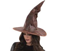 Distressed Mock Leather Wizard Hat