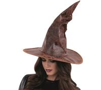 Distressed Mock Leather Wizard Hat