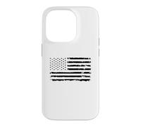 Distressed Monochrome USA Flag Case for iPhone 14 Pro