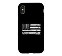 Distressed Monochrome USA Flag Case for iPhone X/XS