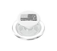 Distressed Monochrome USA Flag PopSockets PopGrip for MagSafe