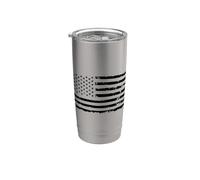Distressed Monochrome USA Flag Stainless Steel Insulated Tumbler