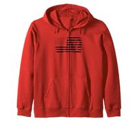 Distressed Monochrome USA Flag Zip Hoodie