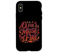 Distressed Muse Fire King Henry Fifth Shakespeare Quotation Case for iPhone X/XS