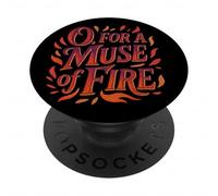 Distressed Muse Fire King Henry Fifth Shakespeare Quotation PopSockets Adhesive PopGrip