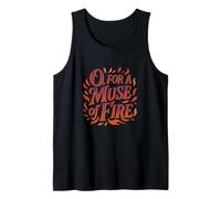 Distressed Muse Fire King Henry Fifth Shakespeare Quotation Tank Top