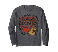 Distressed Music Food Love Twelfth Night First Line Slogan Long Sleeve T-Shirt