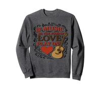 Distressed Music Food Love Twelfth Night First Line Slogan Sweatshirt