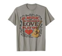 Distressed Music Food Love Twelfth Night First Line Slogan T-Shirt