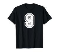 Distressed Number #9 Sports Team Fan Value Graphic T-Shirt, Men, Black, S