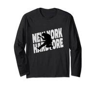 Distressed NYHC New York Hardcore Punk Silhouette Long Sleeve T-Shirt